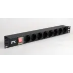 Блок розеток 19 (8шт)PDU с LED выключателем алюминевый профиль 1U ВХОД С14 без шнура | PH12-8D3 | ITK