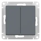 ATLASDESIGN 2-клавишный ВЫКЛЮЧАТЕЛЬ с самовозвратом, сх.2, 10А, механизм, ГРИФЕЛЬ