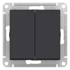 ATLASDESIGN 2-клавишный ВЫКЛЮЧАТЕЛЬ с самовозвратом, сх.2, 10А, механизм, КАРБОН