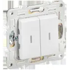 SKANDY Выключатель 2-клавишный проходной с индикацией 10А SK-V10W арктический белый IEK