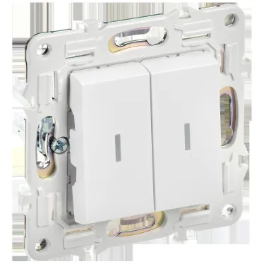 SKANDY Выключатель 2-клавишный проходной с индикацией 10А SK-V10W арктический белый IEK
