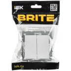 BRITE Выключатель 2-клавишный перекрестный 10А ВС10-2-3-БрБ белый IEK
