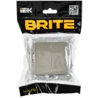                  BRITE Выключатель 2-клавишный перекрестный 10А ВС10-2-3-БрШ шампань IEK
               