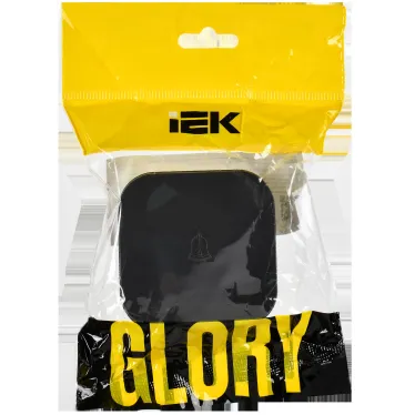 GLORY Выключатель 1-клавишный для открытой установки самовозвратный 10А ВСс20-1-0-ХЧм черный матовый IEK