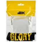 GLORY Выключатель 1-клавишный для открытой установки 10А ВС20-1-0-ХБм белый матовый IEK