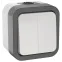 Выключатель двухклавишный TORS 10А IP55 белый