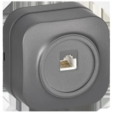 GLORY Розетка для открытой установки компьютерная RJ45 кат.5E РК10-ХСм сталь матовый IEK
