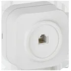 GLORY Розетка для открытой установки телефонная RJ11 РТ20-ХБм белый матовый IEK