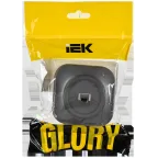 GLORY Розетка для открытой установки телефонная RJ11 РТ20-ХСм сталь матовый IEK