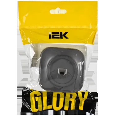 GLORY Розетка для открытой установки телефонная RJ11 РТ20-ХСм сталь матовый IEK