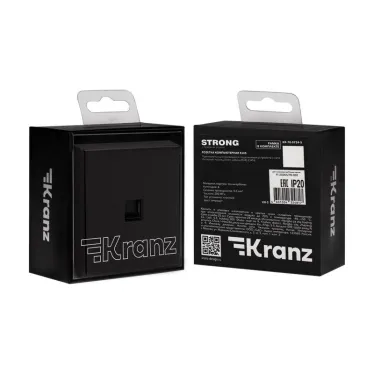 Розетка STRONG компьютерная RJ45 кат6 скрытой установки механизм антрацит