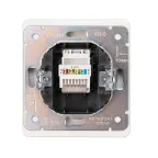 Розетка ROUND компьютерная RJ45 кат6 скрытой установки механизм перламутр