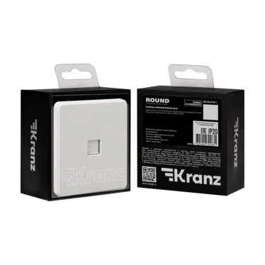 Розетка ROUND компьютерная RJ45 кат6 скрытой установки механизм перламутр
