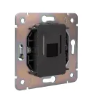 Розетка ROUND компьютерная RJ45 кат6 скрытой установки механизм оникс
