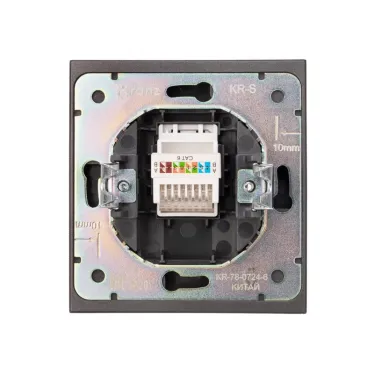 Розетка STRONG компьютерная RJ45 кат6 скрытой установки механизм графит