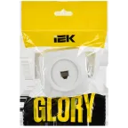 GLORY Розетка для открытой установки телефонная RJ11 РТ20-ХБм белый матовый IEK