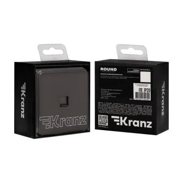 Розетка ROUND компьютерная RJ45 кат6 скрытой установки механизм титан