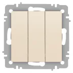 Выключатель Intro Accent 6-106-02 тройной, 10А-250В, IP20, СУ, AL/CU, сл.кость