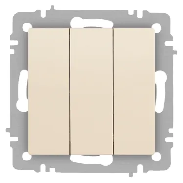 Выключатель Intro Accent 6-106-02 тройной, 10А-250В, IP20, СУ, AL/CU, сл.кость