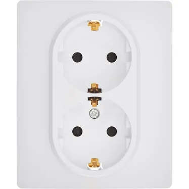 Розетка двойная с заземлением - Legrand/Daccord Inspiria - со шторками в сборе 16А 250В винтовые зажимы - белый