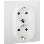 Розетка двойная с заземлением - Legrand/Daccord Inspiria - со шторками в сборе 16А 250В винтовые зажимы - белый