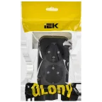 GLORY Розетка 2-местная для открытой установки с заземлением с защитными шторками 16А РСш22-3-ХЧм черный матовый IEK