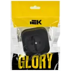 GLORY Розетка 1-местная для открытой установки без заземления без защитных шторок 10А РС20-2-ХЧм черный матовый IEK