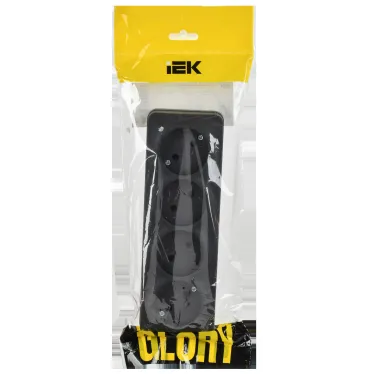 GLORY Розетка 4-местная для открытой установки без заземления без защитных шторок 10А РС24-2-ХЧм черный матовый IEK