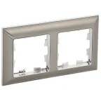                  BRITE Рамка 2 поста РУ-2-Бр хром/никель IEK
               