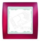                  Рамка на 3 поста, S82, красный полупрозрачный - белый
               