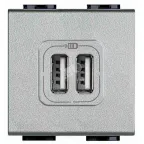 LL Разъем для зарядки 2хUSB алюминий