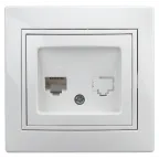                  Розетка информационная RJ45, СУ, Plano, белый, 1-303-01
               
