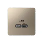                  ARTGALLERY USB розетка тип-С 65Вт высокоскор.заряд. QC, PD, механизм, шампань
               