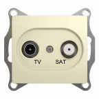                  GLOSSA Розетка телевизионная TV-SAT проходная в рамку 4дБ бежевая
               
