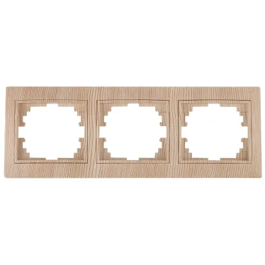 Рамка на 3 поста гор., СУ, Plano, сосна, 1-503-11