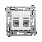 Avanti Розетка RJ-45 в стену, кат.6 двойная экранированная, ''Белое облако''
