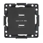                  Стокгольм Механизм Розетки USB 2-местной 2,1А черный
               