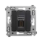                  Avanti HDMI розетка одинарная в стену, тип А-А, , Черный матовый
               