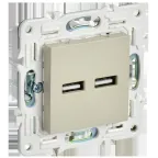                  SKANDY Розетка USB A+A 3,1А SK-R15B бежевый IEK
               