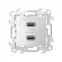 Зарядное устройство 2хUSB 5В 2.4A 230В~ цвета алюминий S24 Harmonie