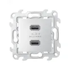                  Зарядное устройство 2хUSB 5В 2.4A 230В~ цвета алюминий S24 Harmonie
               