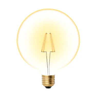 Лампа светодиодная декоративная LED 8вт 220-250В шар G125 680Лм Е27 2250К золотая колба Vintage