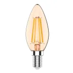 Лампа светодиодная филаментная LED 3.8 Вт 350 лм 2400К свеча теплый E14 AC 220В золотистая колба Basic Gauss