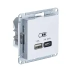                  ATLASDESIGN USB РОЗЕТКА A + тип-C 45W высокоскор.заряд. QC, PD, механизм, БЕЛЫЙ
               