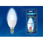                  Лампа светодиодная LED-C37-6W/NW/E14/FR/MB PLM11WH LED. «свеча», матовая. Серия Multibright. 4000K 100-50-10 . | UL-00002374 | Uniel
               