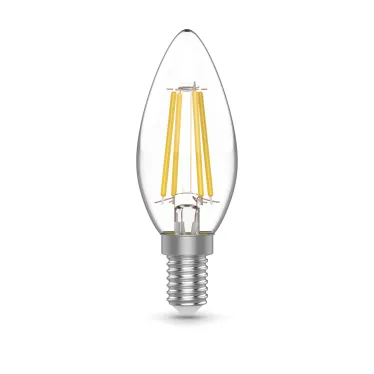 Лампа светодиодная филаментная LED 5.5 Вт 510 лм 2700К свеча теплый E14 AC 220В (промоупаковка 3 лампы) Basic Gauss
