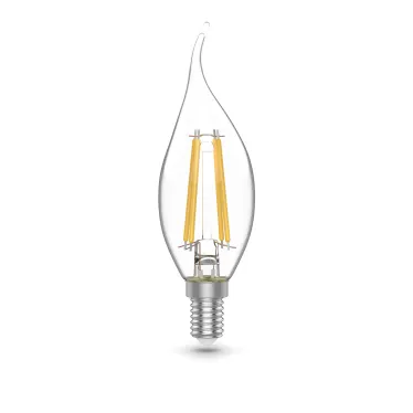 Лампа светодиодная филаментная LED 5.5 Вт 510 лм 2700К свеча на ветру теплый E14 AC 220В (промоупаковка 3 лампы) Basic Gauss