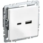                  BRITE Розетка USB A+C 18Вт РЮ11-1-БрБ белый
               