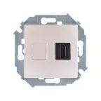 Розетка 15 HDMI шампань