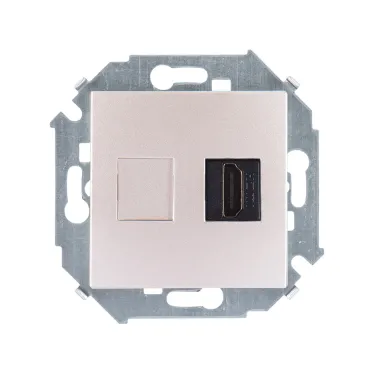 Розетка 15 HDMI шампань